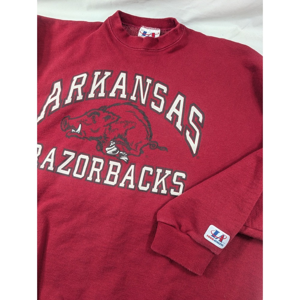 Vintage LogoAthletic Arkansas Razorbacks Sweatshirt Mens XL Heavyweight USA